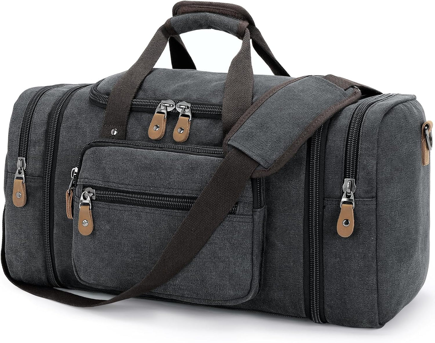 Canvas Duffle Bag for Travel 60L Duffel Overnight Weekender Bag, Dark Grey, X - Large - 60L 66807 - with | Sold by Uncle Wiener's Wholesale