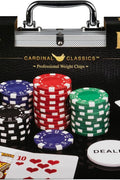Cardinal Classics, 300 - Piece Poker Set with Aluminum Carrying Case & Professional Weight Chips Plus 5 Poker Dice, Casino Game for Adults and Kids Ages 8 and up - with | Sold by Uncle Wiener's Wholesale