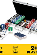 Cardinal Classics, 300 - Piece Poker Set with Aluminum Carrying Case & Professional Weight Chips Plus 5 Poker Dice, Casino Game for Adults and Kids Ages 8 and up - with | Sold by Uncle Wiener's Wholesale