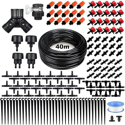 CAROSE 132FT Drip Irrigation Kit – 163-Piece Automatic Garden Watering System with 1/4" Tubing, Adjustable Drip Emitters & Mist Sprinklers - Garden & Landscaping with | Sold by Uncle Wiener's Wholesale