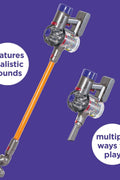 Casdon Dyson Cordless Vacuum Interactive & Officially Licensed Toy Dyson Vacuum for Children Aged 3+ Realistic Role - Play Fun, Purple - with | Sold by Uncle Wiener's Wholesale