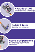 Casdon Dyson Cordless Vacuum Interactive & Officially Licensed Toy Dyson Vacuum for Children Aged 3+ Realistic Role - Play Fun, Purple - with | Sold by Uncle Wiener's Wholesale