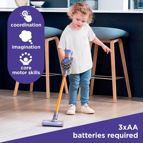 Casdon Dyson Cordless Vacuum Interactive & Officially Licensed Toy Dyson Vacuum for Children Aged 3+ Realistic Role - Play Fun, Purple - with | Sold by Uncle Wiener's Wholesale