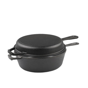 Cast Iron 2-in-1 Pan 10" Skillet & Griddle Pre-Seasoned 3 Quart CI2IN1