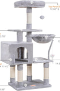 Cat Tree Tower Condo with Hammock & Scratching Posts – Plush Perch &amp; Toy Light Gray HCT004SW - with | Sold by Uncle Wiener's Wholesale