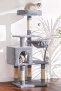 Cat Tree Tower Condo with Hammock & Scratching Posts – Plush Perch &amp; Toy Light Gray HCT004SW - with | Sold by Uncle Wiener's Wholesale