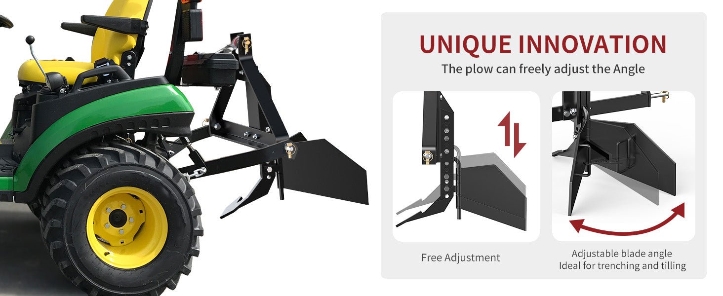 Category 1 Tractor Attachment Middle Buster Plow – Heavy - Duty Carbon Steel Furrower for 3 - Point Hitch MB20 - with | Sold by Uncle Wiener's Wholesale
