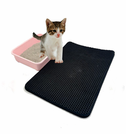 Double-Layer Cat Litter Mat – 21.7×27.6 in Honeycomb EVA, Waterproof Bottom ICM005XL
