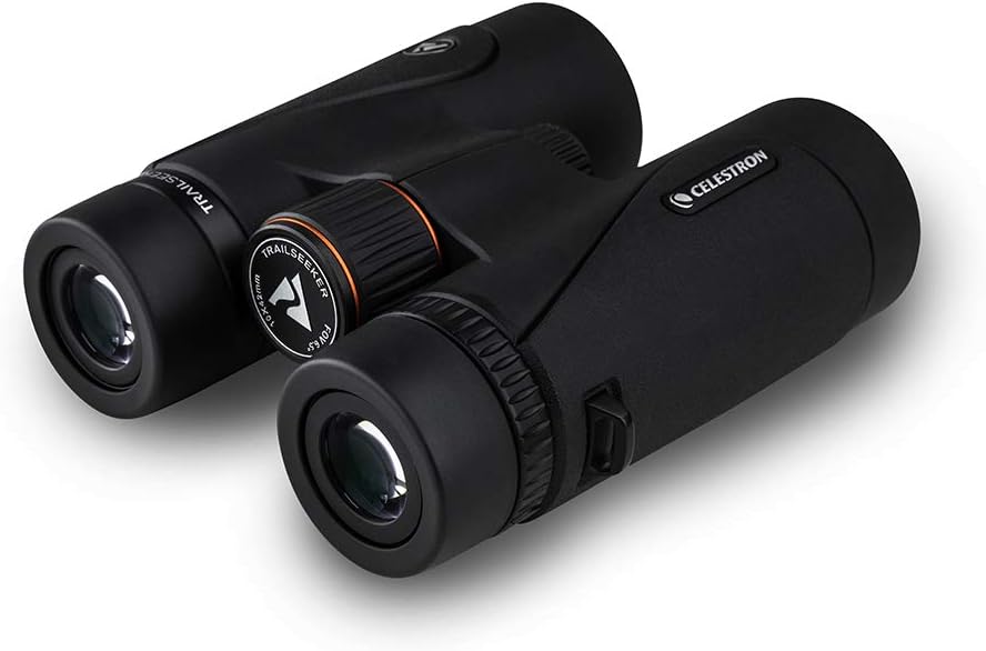 Celestron – TrailSeeker 10x42 Binoculars – Fully Multi - Coated Optics – Binoculars for Adults – Phase and Dielectric Coated BaK - 4 Prisms – Waterproof & Fogproof – Rubber Armored – 6.5 Feet Close Focus - with | Sold by Uncle Wiener's Wholesale