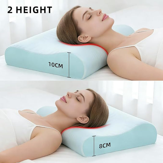 Cervical Memory Foam Pillow – Ergonomic Contour Neck Support Pillow with Ventilated Cooling Design for Side & Back Sleepers, 60 x 40 cm - Home products with | Sold by Uncle Wiener's Wholesale