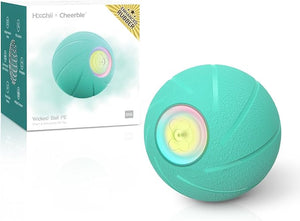 Cheerble Wicked Ball PE Interactive Dog Toy – Automatic Moving Rechargeable Rubber Ball with LED Lights
