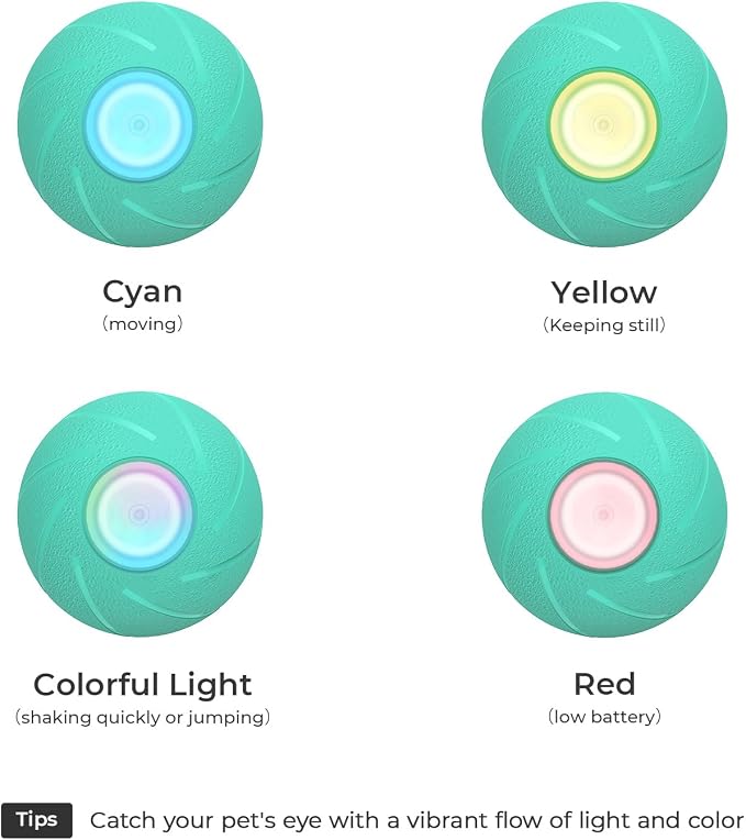 Cheerble Wicked Ball PE Interactive Dog Toy – Automatic Moving Rechargeable Rubber Ball with LED Lights - Pet products with | Sold by Uncle Wiener's Wholesale