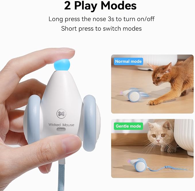 Cheerble Wicked Mouse Neo Interactive Cat Toy – Automatic Moving Rechargeable Mouse with LED Lights & Tail - Pet products with | Sold by Uncle Wiener's Wholesale