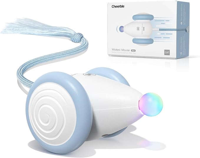 Cheerble Wicked Mouse Neo Interactive Cat Toy – Automatic Moving Rechargeable Mouse with LED Lights & Tail - Pet products with | Sold by Uncle Wiener's Wholesale