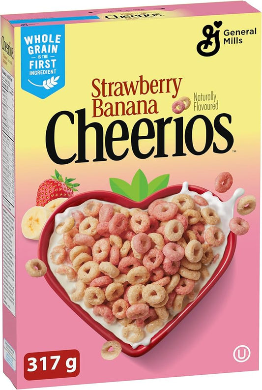 Cheerios Strawberry Banana Cereal 317g Naturally Flavoured Whole Grain Oats - Snack with | Sold by Uncle Wiener's Wholesale