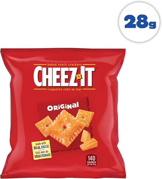 Cheez-It Original Baked Snack Crackers – 40 x 28 g Single-Serve Packs, 1.12 kg Box - Snack with | Sold by Uncle Wiener's Wholesale