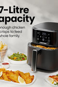 Chefman 5.7L Air Fryer, Touch Controls with 4 Presets, Compact Air Fryer with Hi - Fry Technology for Extra Crisp, Quick & Easy Meals, Nonstick & Dishwasher Safe Basket, Black - with | Sold by Uncle Wiener's Wholesale