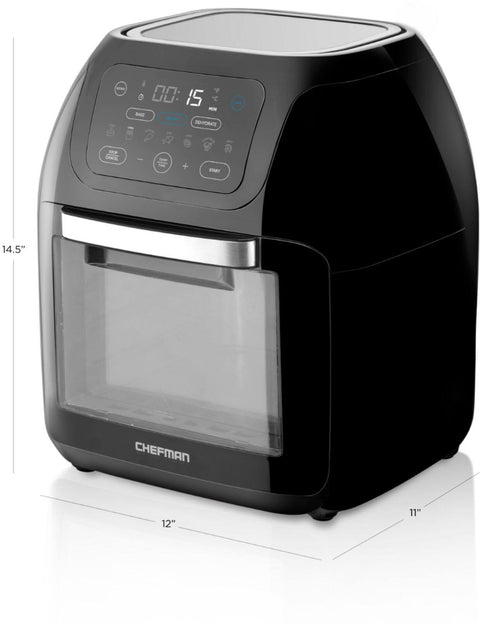 Chefman - Multifunctional 10L Digital Air Fryer+  - Black - with Black | Sold by Uncle Wiener's Wholesale