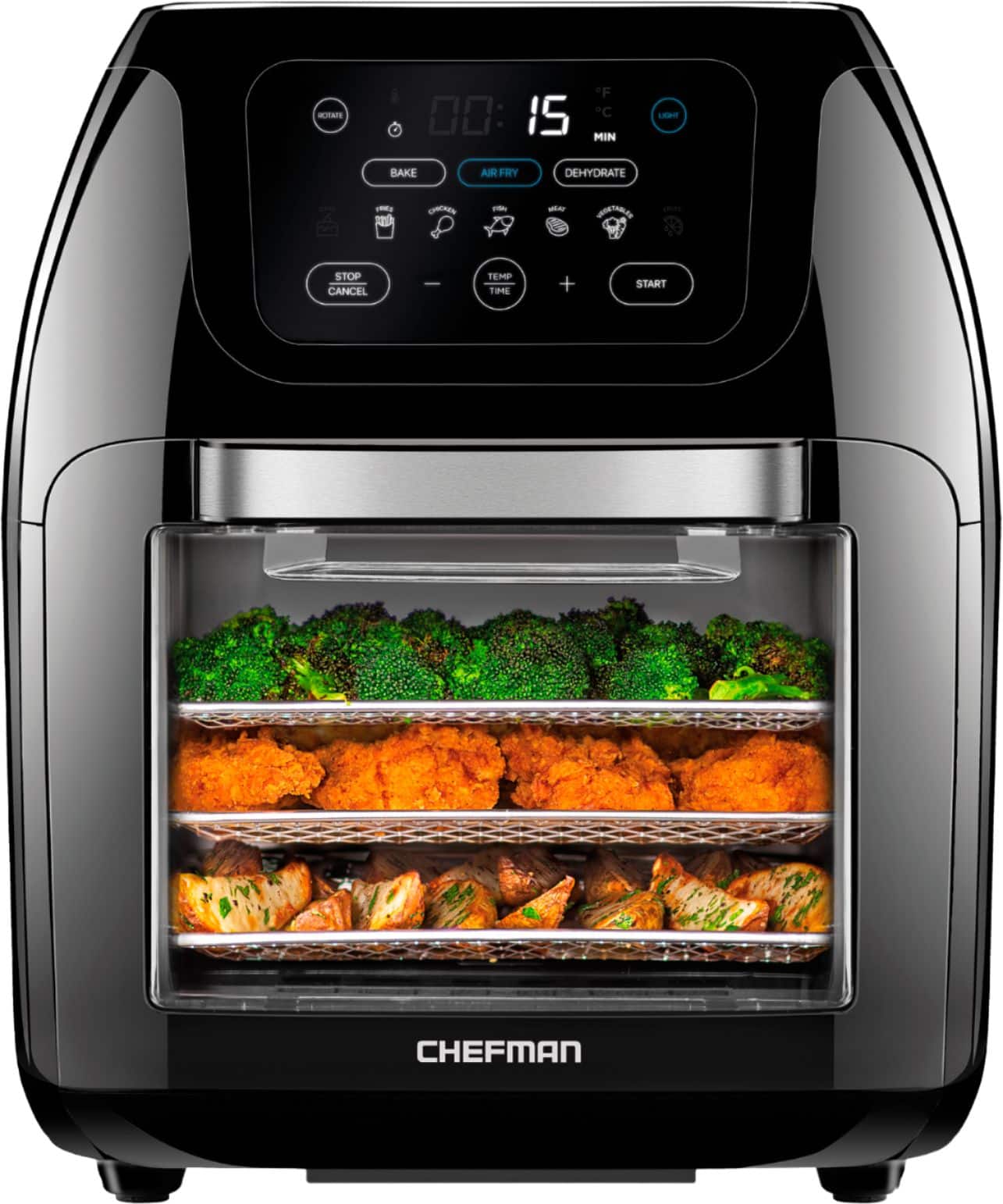 Chefman - Multifunctional 10L Digital Air Fryer+  - Black - with Black | Sold by Uncle Wiener's Wholesale