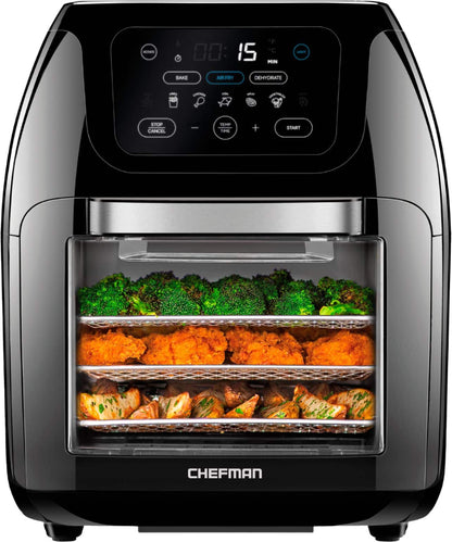 Chefman - Multifunctional 10L Digital Air Fryer+  - Black - with Black | Sold by Uncle Wiener's Wholesale