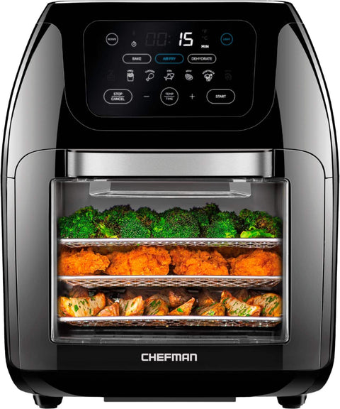 Chefman - Multifunctional 10L Digital Air Fryer+  - Black - with Black | Sold by Uncle Wiener's Wholesale