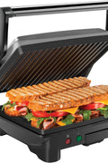 Chefman Panini Press Grill and Gourmet Sandwich Maker, Non - Stick Coated Plates, Opens 180 Degrees to Fit Any Type or Size of Food, Stainless Steel Surface and Removable Drip Tray - 4 Slice - with | Sold by Uncle Wiener's Wholesale