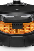 Chefman RJ04 - AO - 4 - US w/Shade Selector Temperature Control, Mess Free Moat, Round Iron w/Nonstick Plates & Cool Touch Handle, Measuring Cup Included, Black, 700 W - with | Sold by Uncle Wiener's Wholesale