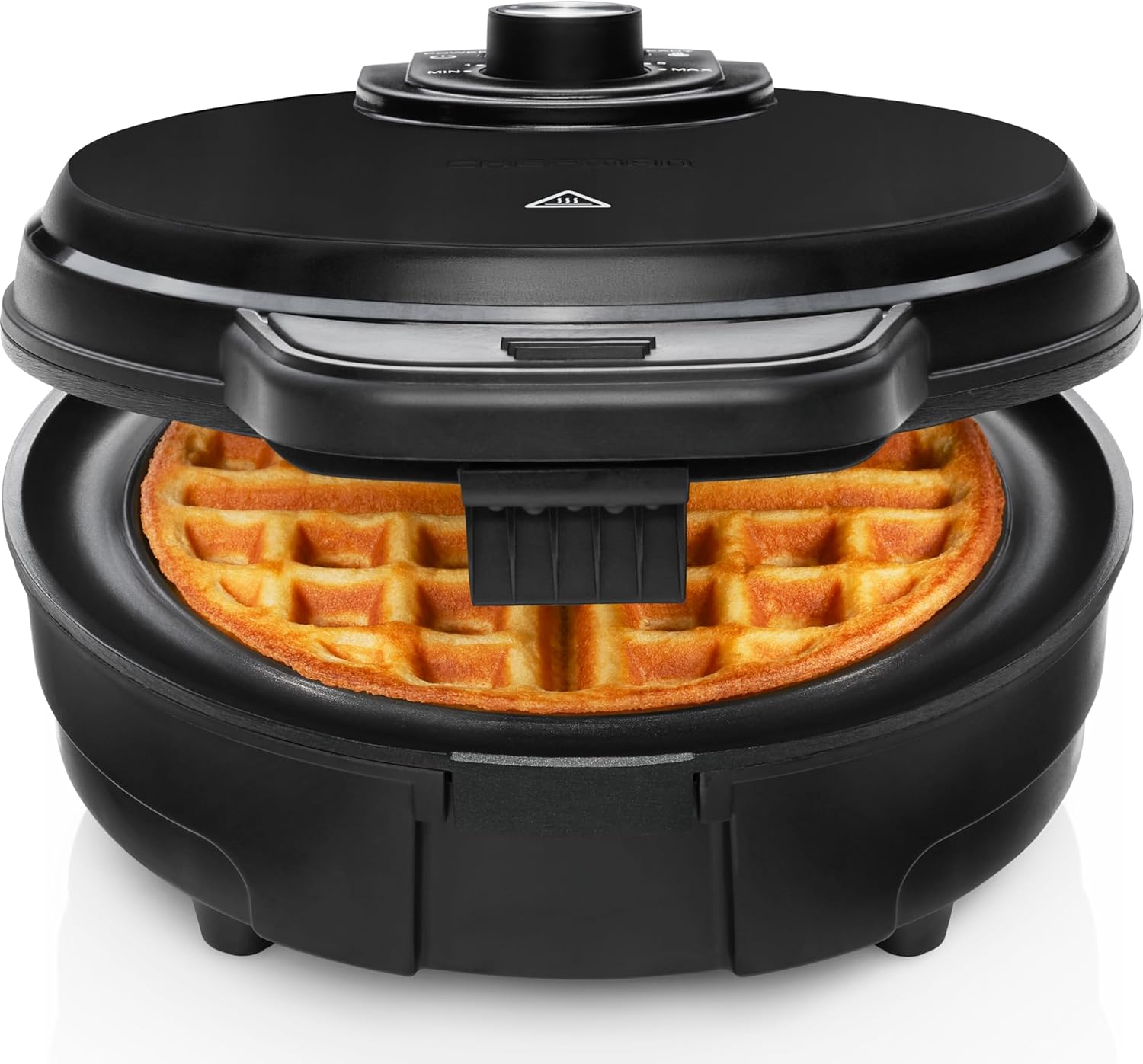 Chefman RJ04 - AO - 4 - US w/Shade Selector Temperature Control, Mess Free Moat, Round Iron w/Nonstick Plates & Cool Touch Handle, Measuring Cup Included, Black, 700 W - with | Sold by Uncle Wiener's Wholesale