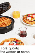 Chefman RJ04 - AO - 4 - US w/Shade Selector Temperature Control, Mess Free Moat, Round Iron w/Nonstick Plates & Cool Touch Handle, Measuring Cup Included, Black, 700 W - with | Sold by Uncle Wiener's Wholesale