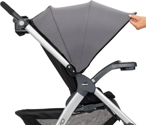 Chicco Bravo 3 - in - 1 Trio Travel System, Bravo Quick - Fold Stroller with KeyFit 30 Infant Car Seat and Base, Car Seat and Stroller Combo, Camden/Black & Grey - with | Sold by Uncle Wiener's Wholesale