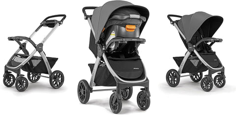 Chicco Bravo 3 - in - 1 Trio Travel System, Bravo Quick - Fold Stroller with KeyFit 30 Infant Car Seat and Base, Car Seat and Stroller Combo, Camden/Black & Grey - with | Sold by Uncle Wiener's Wholesale