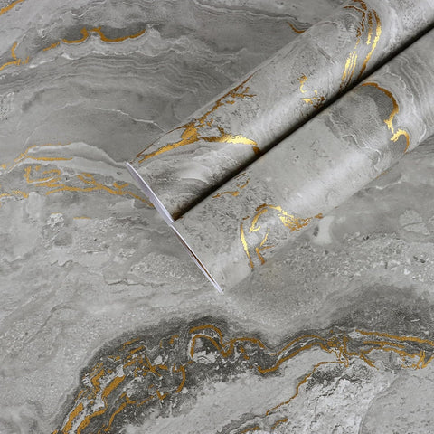CHIHUT Large Size 30”x236” Wide Contact Paper Gold Grey Marble Countertop Contact Paper Waterproof Matte Peel and Stick Countertops for Kitchen - with | Sold by Uncle Wiener's Wholesale