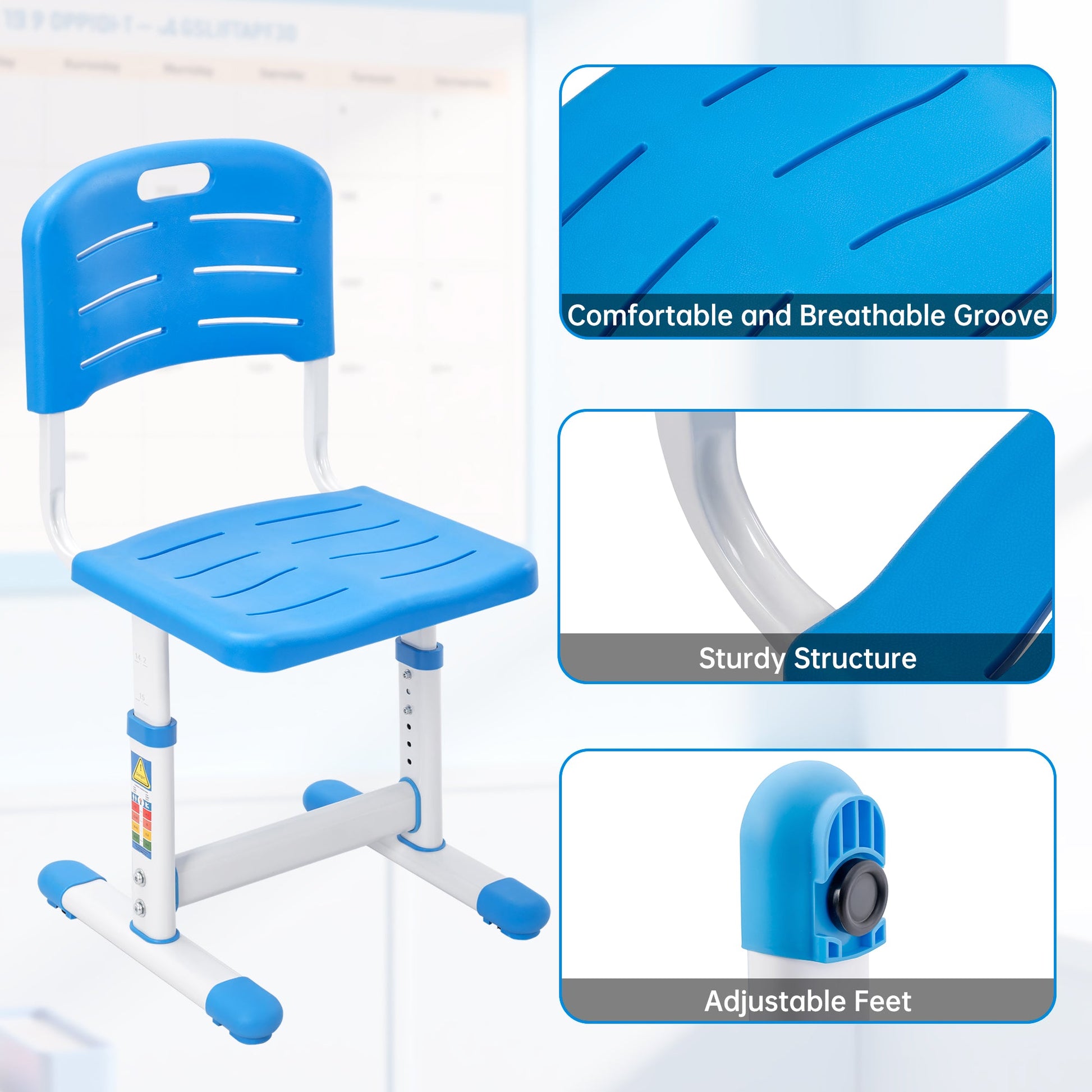 Children’s Adjustable Study Desk & Chair Set with Tilting Desktop AMCDT - with | Sold by Uncle Wiener's Wholesale