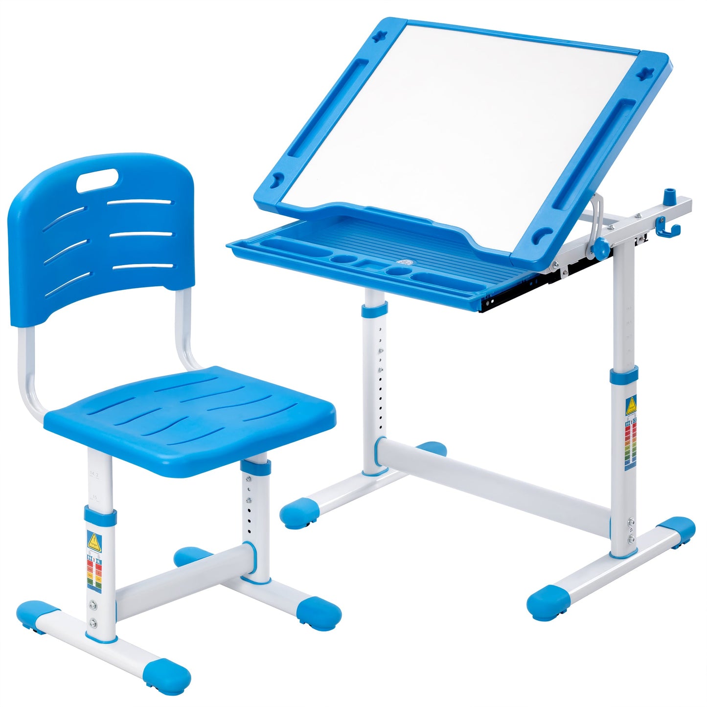 Children’s Adjustable Study Desk & Chair Set with Tilting Desktop AMCDT - with | Sold by Uncle Wiener's Wholesale