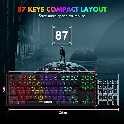 CHONCHOW TKL Mechanical Gaming Keyboard – 87-Key RGB Backlit Blue Switch Wired USB Keyboard for PC, Laptop, PS4 & Xbox - Electronics with | Sold by Uncle Wiener's Wholesale