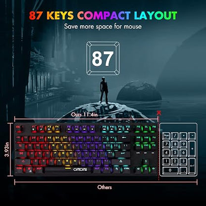 CHONCHOW TKL Mechanical Gaming Keyboard – 87-Key RGB Backlit Blue Switch Wired USB Keyboard for PC, Laptop, PS4 & Xbox - Electronics with | Sold by Uncle Wiener's Wholesale