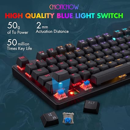 CHONCHOW TKL Mechanical Gaming Keyboard – 87-Key RGB Backlit Blue Switch Wired USB Keyboard for PC, Laptop, PS4 & Xbox - Electronics with | Sold by Uncle Wiener's Wholesale