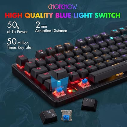 CHONCHOW TKL Mechanical Gaming Keyboard – 87-Key RGB Backlit Blue Switch Wired USB Keyboard for PC, Laptop, PS4 & Xbox - Electronics with | Sold by Uncle Wiener's Wholesale