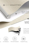 ChrisDowa Cordless 100% Blackout Roller Shade, with Striped Jacquard, Thermal Insulated, UV Protection Fabric, Total Blackout Blinds for Window, French Doors, Home and Office. Beige, 35" W x 72" H - with Beige | Sold by Uncle Wiener's Wholesale