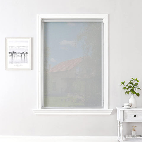 ChrisDowa Solar Screen Roller Shades, with 5% Openness Light Filtering, UV Protection, Water Proof Fabric. Solar Semi Sheer Roller Blinds for Office and Home. Easy to Install. Grey,25" W x 72" H - with | Sold by Uncle Wiener's Wholesale