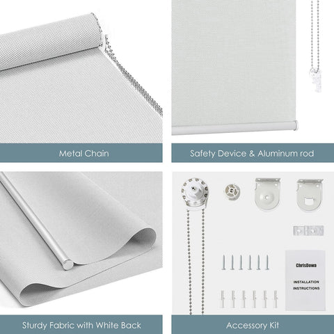 ChrisDowa Solar Screen Roller Shades, with 5% Openness Light Filtering, UV Protection, Water Proof Fabric. Solar Semi Sheer Roller Blinds for Office and Home. Easy to Install. Grey,25" W x 72" H - with | Sold by Uncle Wiener's Wholesale