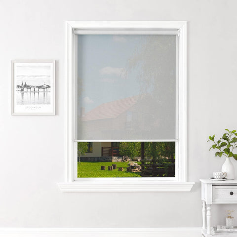 ChrisDowa Solar Screen Roller Shades, with 5% Openness Light Filtering, UV Protection, Water Proof Fabric. Solar Semi Sheer Roller Blinds for Office and Home. Easy to Install. Grey,25" W x 72" H - with | Sold by Uncle Wiener's Wholesale