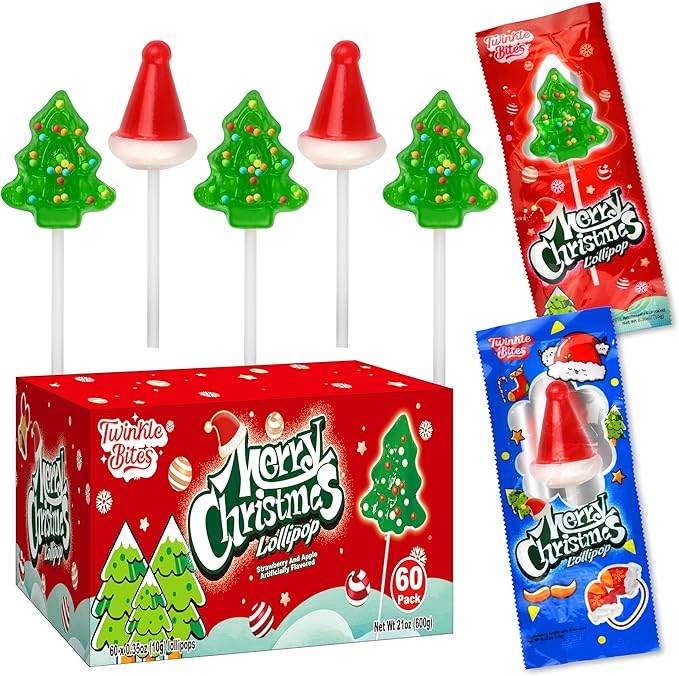Christmas Lollipops Bulk Pack – Individually Wrapped Holiday Candy Swirl Suckers (60 Count) - Snack with | Sold by Uncle Wiener's Wholesale
