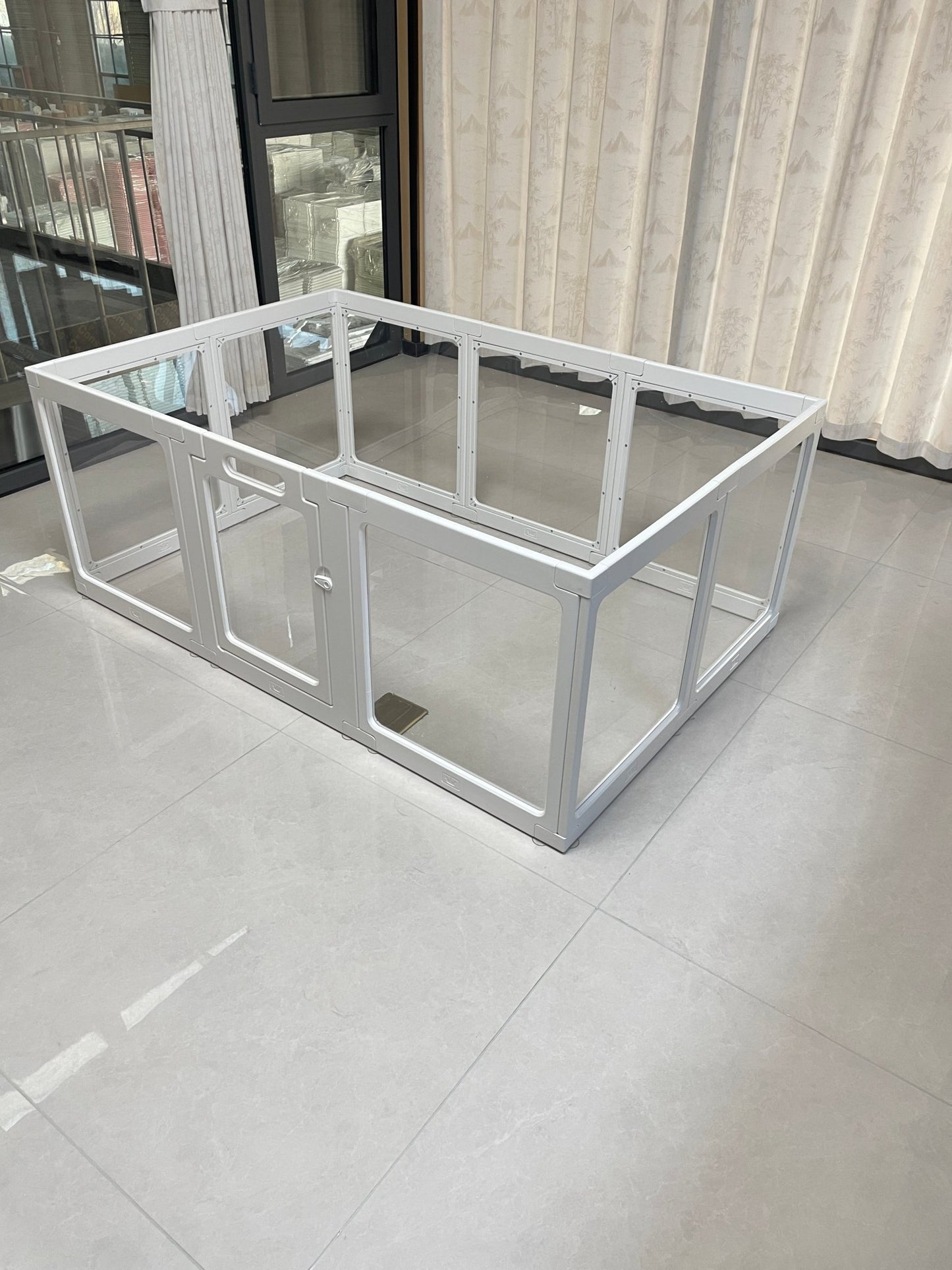 Clear Acrylic Dog Playpen Indoor Kennel Whelping Cage 59.1 x 39.4 x 23.6 in KW6040 - with | Sold by Uncle Wiener's Wholesale