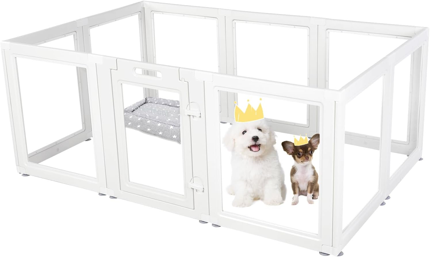Clear Acrylic Dog Playpen Indoor Kennel Whelping Cage 59.1 x 39.4 x 23.6 in KW6040 - with | Sold by Uncle Wiener's Wholesale
