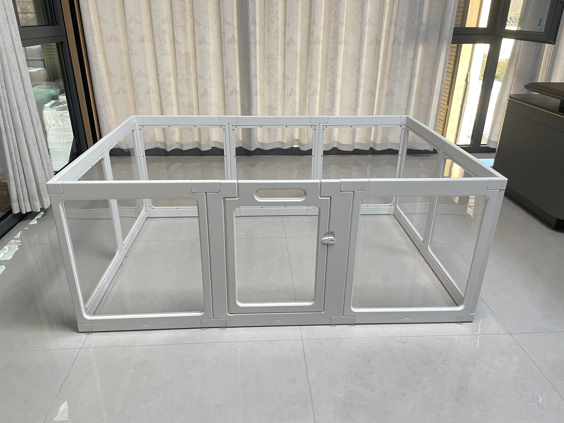 Clear Acrylic Dog Playpen Indoor Kennel Whelping Cage 59.1 x 39.4 x 23.6 in KW6040 - with | Sold by Uncle Wiener's Wholesale