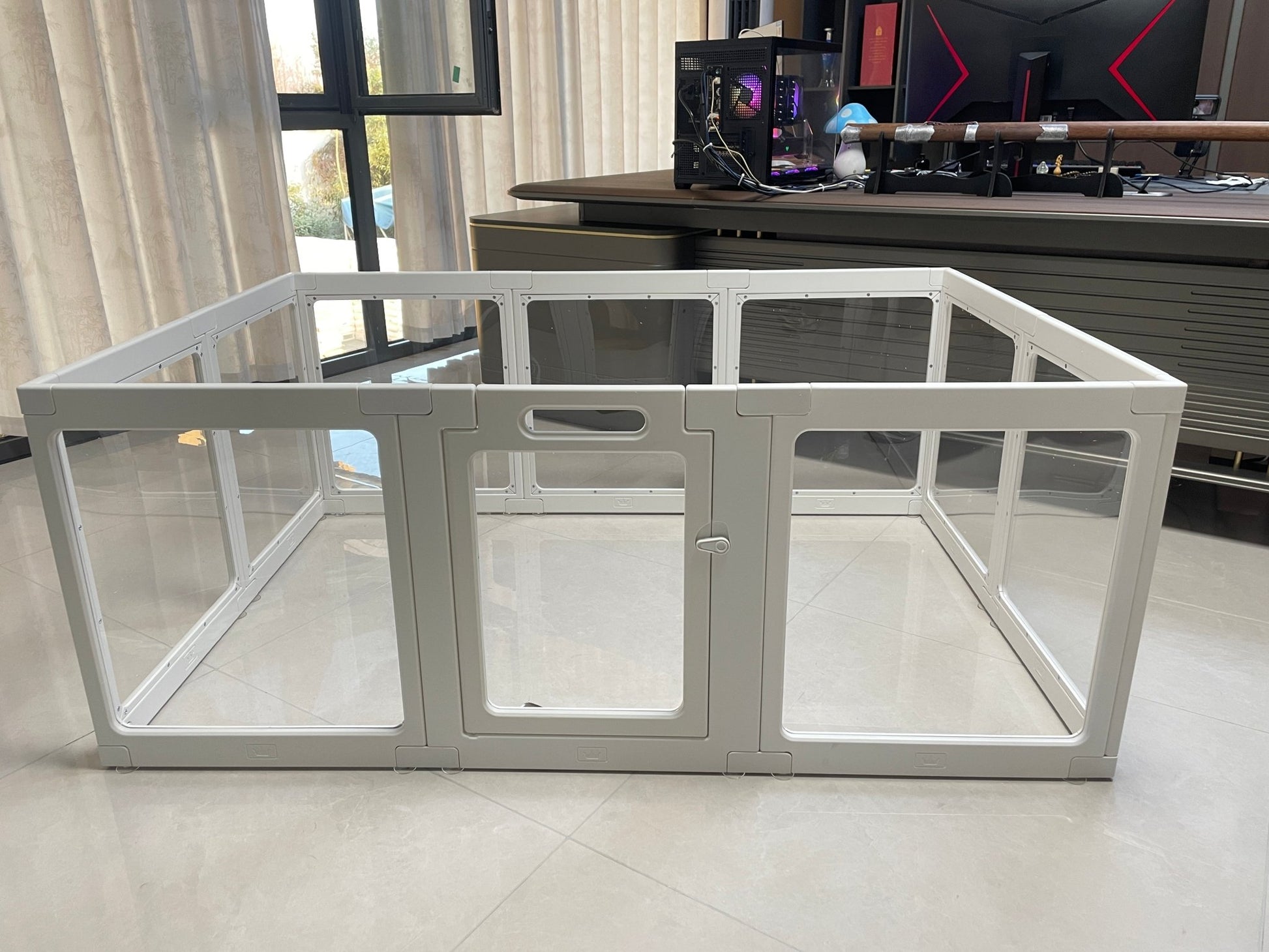 Clear Acrylic Dog Playpen Indoor Kennel Whelping Cage 59.1 x 39.4 x 23.6 in KW6040 - with | Sold by Uncle Wiener's Wholesale