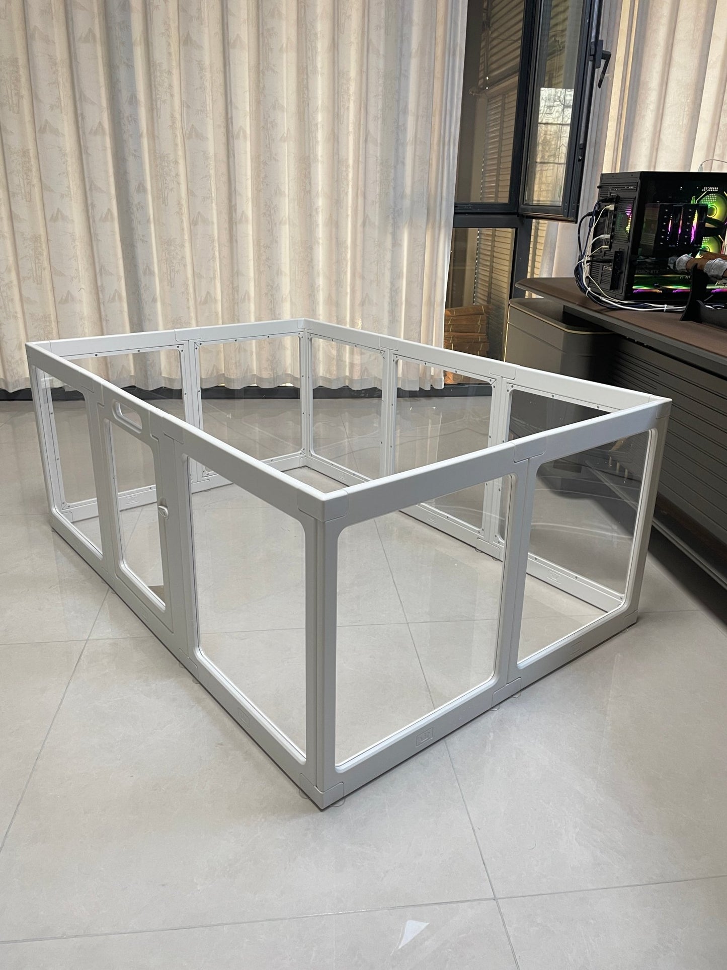 Clear Acrylic Dog Playpen Indoor Kennel Whelping Cage 59.1 x 39.4 x 23.6 in KW6040 - with | Sold by Uncle Wiener's Wholesale