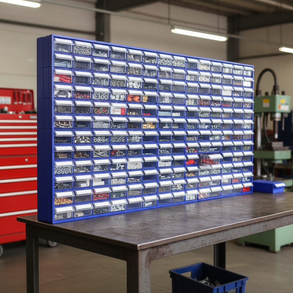 Robust Commercial Modular Small-Parts Organizer Bins