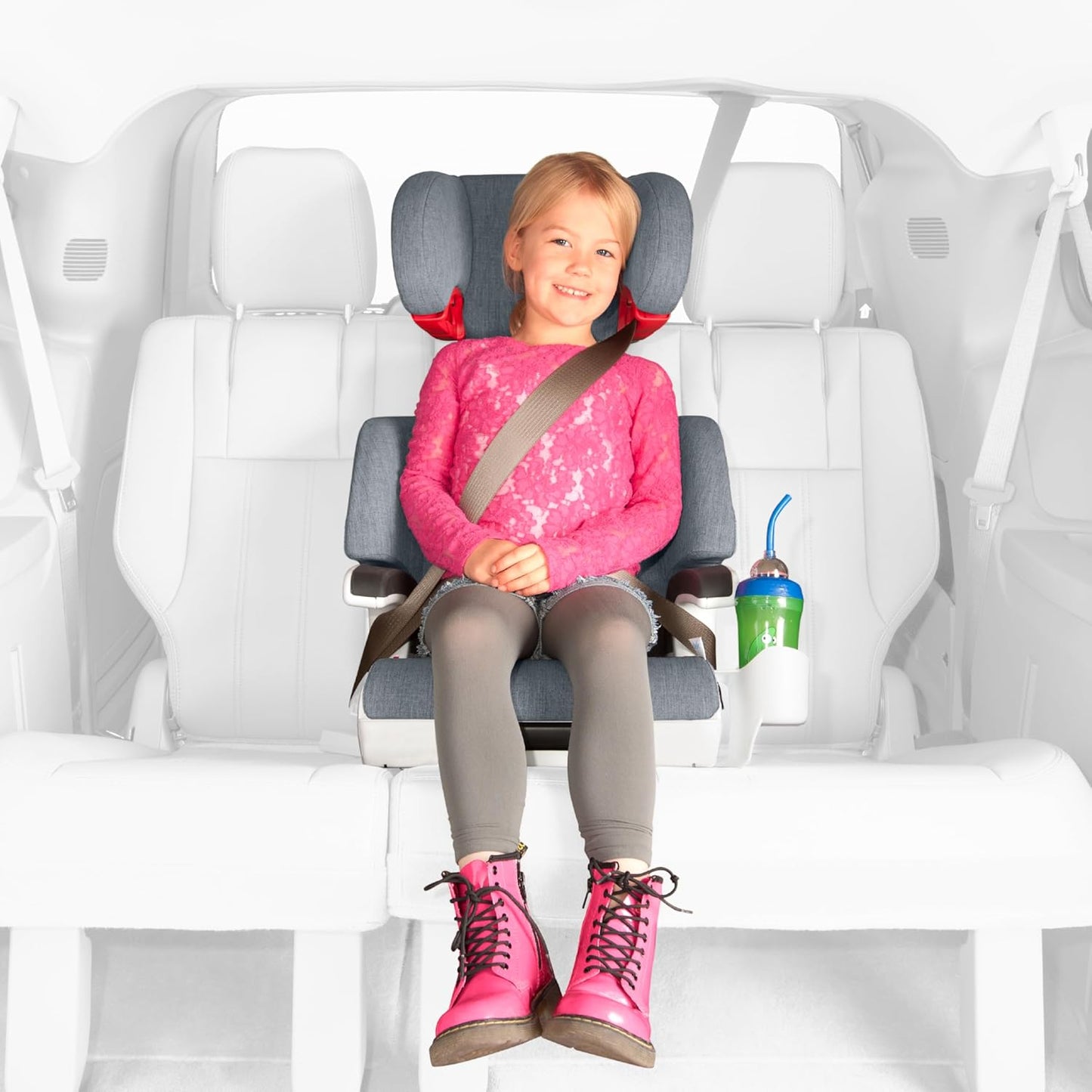 Clek Oobr High Back Booster Seat with Adjustable Headrest, Reclining Design, Latch System, and Retardant - Free Fabric, Mammoth - with | Sold by Uncle Wiener's Wholesale